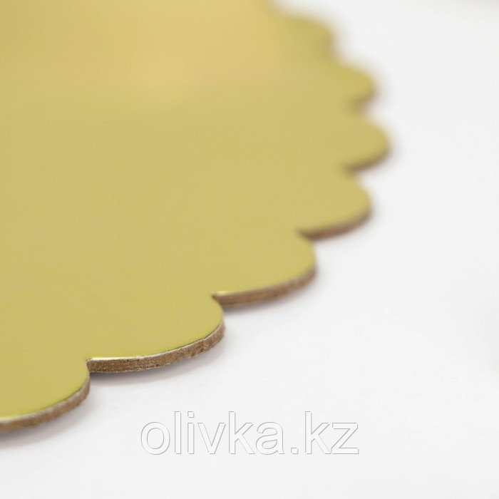 Подложка для торта «Круг волна», d=30,5 см, цвет золото - фото 2 - id-p113251749