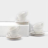 Набор кофейный фарфоровый на 6 персон Wilmax «Юлия Высоцкая», 12 предметов: 6 чашек 170 мл, 6 блюдец d=14,1