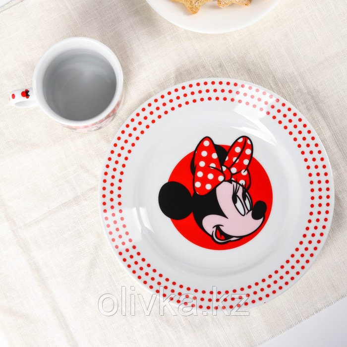 Набор посуды «Минни», 3 предмета: тарелка Ø 16,5 см, миска Ø 14 см, кружка 250 мл, Минни Маус - фото 4 - id-p113257084