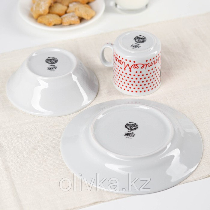 Набор посуды «Минни», 3 предмета: тарелка Ø 16,5 см, миска Ø 14 см, кружка 250 мл, Минни Маус - фото 6 - id-p113257084