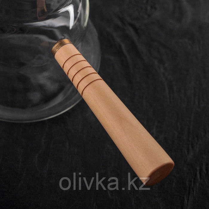 Турка стеклянная «Арабика», 300 мл, 18×8,5×10 см, деревянная ручка - фото 3 - id-p113251766
