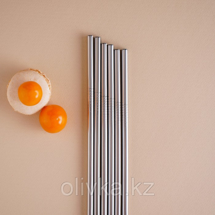 Набор металлических трубочек Straws, 6 шт, 21 см, сталь 304 - фото 5 - id-p113255266
