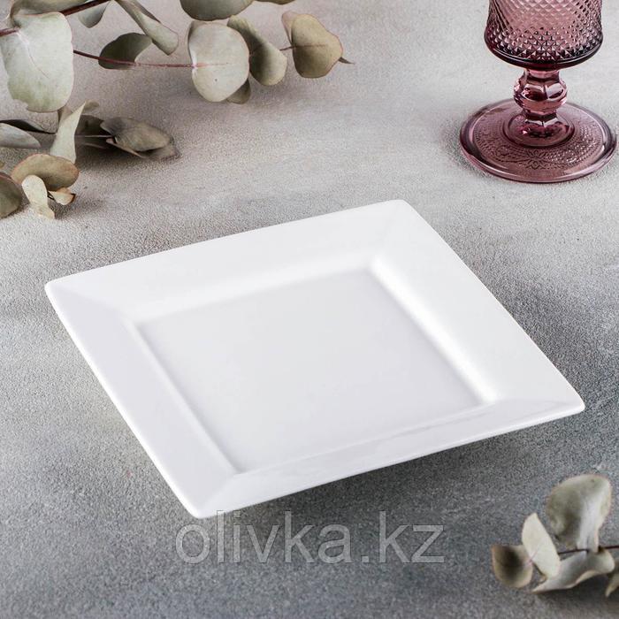 Тарелка фарфоровая квадратная Wilmax Stella, 18,5×18,5 см, цвет белый - фото 1 - id-p113244480