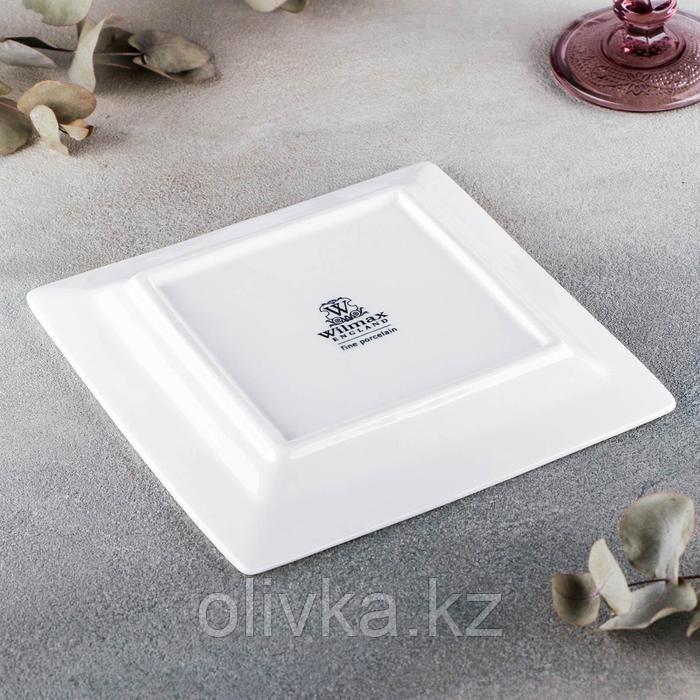 Тарелка фарфоровая квадратная Wilmax Stella, 18,5×18,5 см, цвет белый - фото 3 - id-p113244480