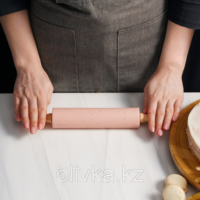Скалка Доляна «Конфетти», 30×4,3 см, рабочая часть 17 см, цвет розовый - фото 5 - id-p113259549