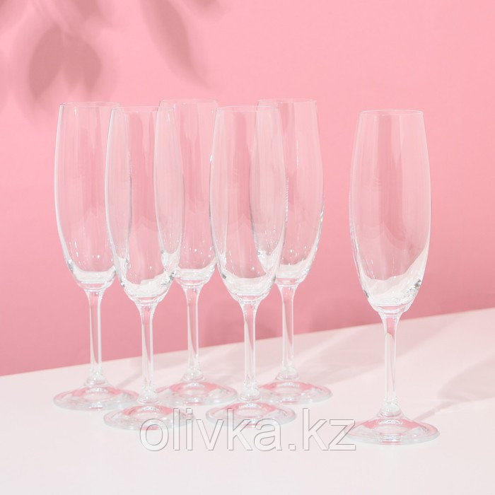 Набор бокалов для шампанского «Лара», 220 мл, 6 шт - фото 1 - id-p113251777
