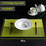 Салфетка сервировочная на стол «Настроение», 45×30 см, цвет зелёный, фото 3
