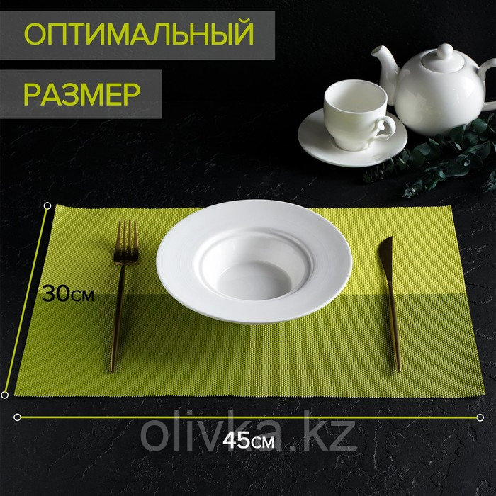 Салфетка сервировочная на стол «Настроение», 45×30 см, цвет зелёный - фото 3 - id-p113243520