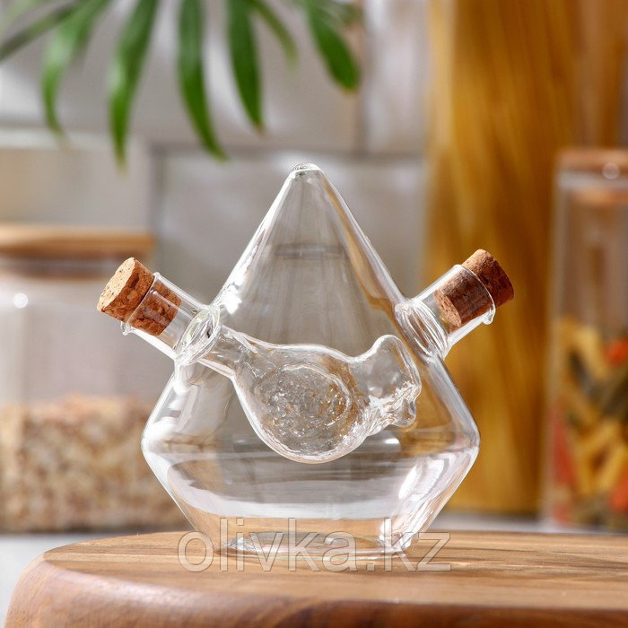 Бутыль стеклянная для соусов и масла 2 в 1 «Фьюжн. Птица», 350/30 мл, 12×10×11 см - фото 4 - id-p113245395