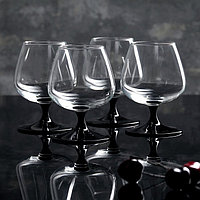 Набор стеклянных бокалов для коньяка «Домино», 410 мл, 4 шт