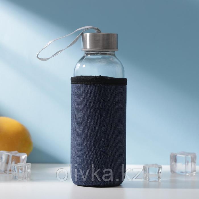 Бутылка для воды стеклянная в чехле «Лето», 300 мл, h=17,5 см, рисунок МИКС - фото 2 - id-p113260460