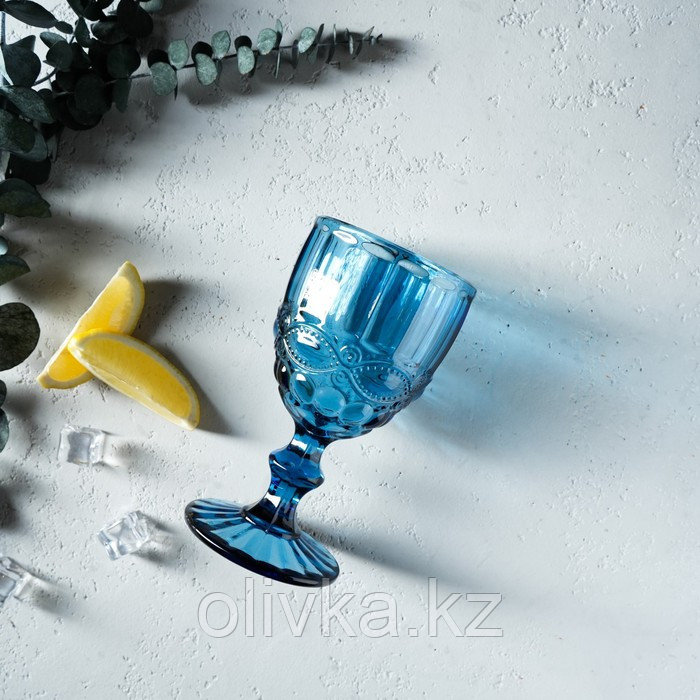 Бокал стеклянный Magistro «Ла-Манш», 250 мл, 8×15,5 см, цвет синий - фото 9 - id-p113252732
