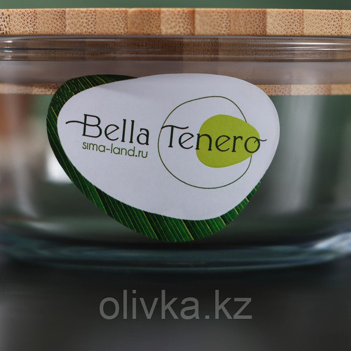 Контейнер из жаропрочного стекла с бамбуковой крышкой BellaTenero «Эко», 350 мл, 13×5,5см - фото 6 - id-p113261336