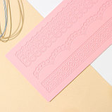 Силиконовый коврик для айсинга Доляна «Ретро», 38,5×12×0,3 см, цвет розовый, фото 2