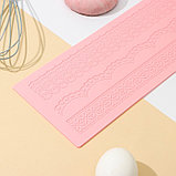 Силиконовый коврик для айсинга Доляна «Ретро», 38,5×12×0,3 см, цвет розовый, фото 4