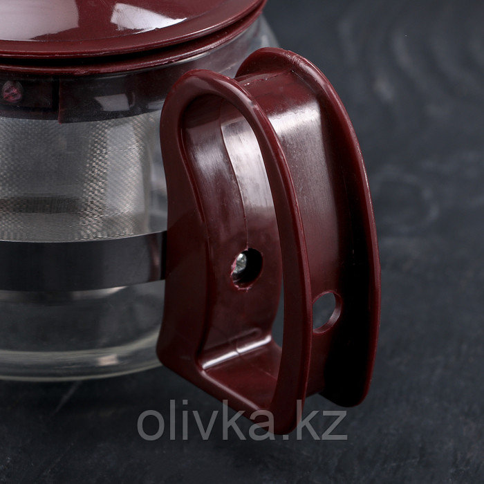 Чайник стеклянный заварочный «Бруно», 750 л, 16×11,5×13 см, с металлическим ситом, цвет коричневый - фото 3 - id-p113252740