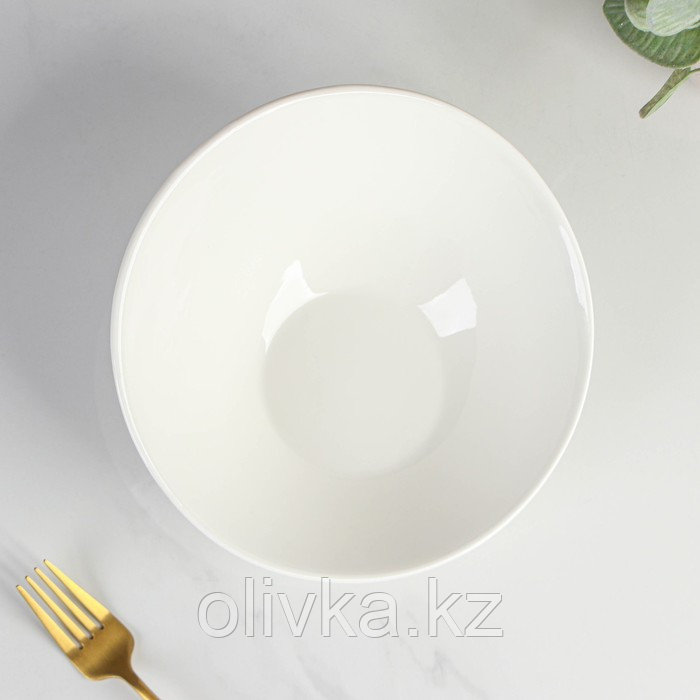 Салатник фарфоровый Доляна «Глория», 450 мл, d=21 см, цвет белый - фото 3 - id-p113252749