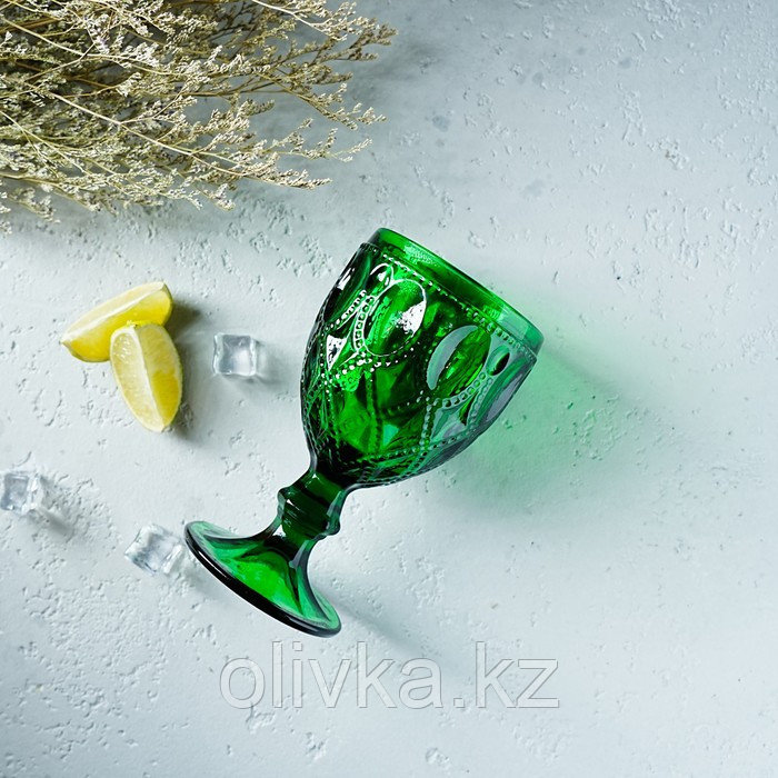Бокал стеклянный Magistro «Варьете», 320 мл, цвет зелёный - фото 10 - id-p113253556