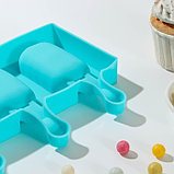 Форма силиконовая для мороженого «Эскимо волна», 19,4×13 см, 3 ячейки (7×4 см), цвет МИКС, фото 5