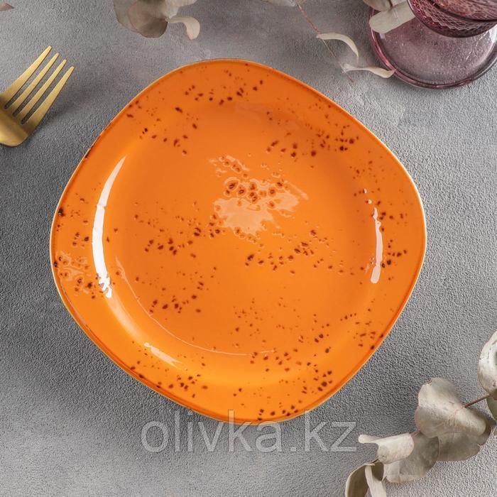 Тарелка керамическая десертная «Созвездие», d=18,5 см, цвет оранжевый - фото 1 - id-p113262241