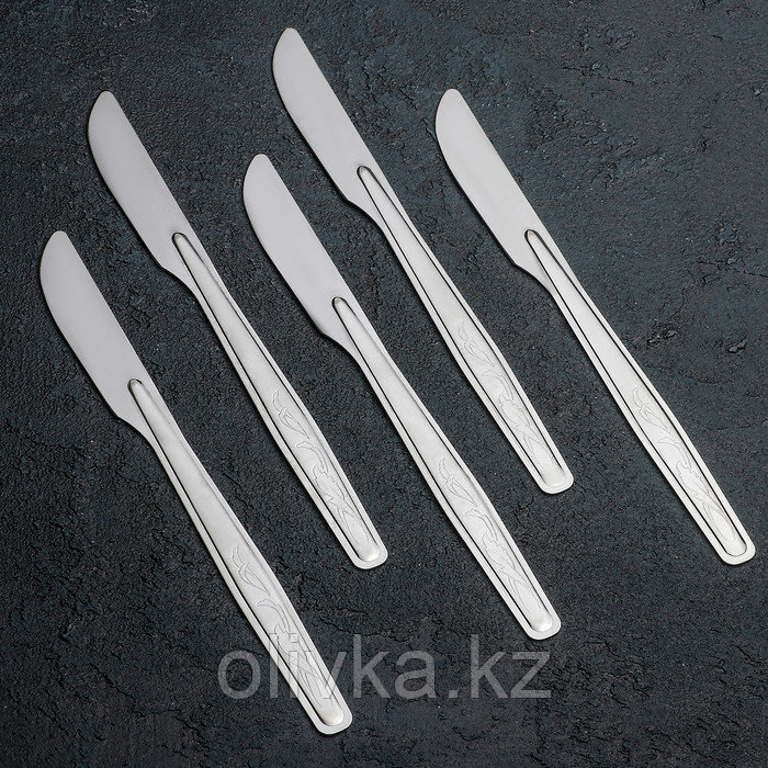 Нож столовый «Силуэт», толщина 1 мм, упрощённой обработки, цвет серебряный - фото 3 - id-p113243580