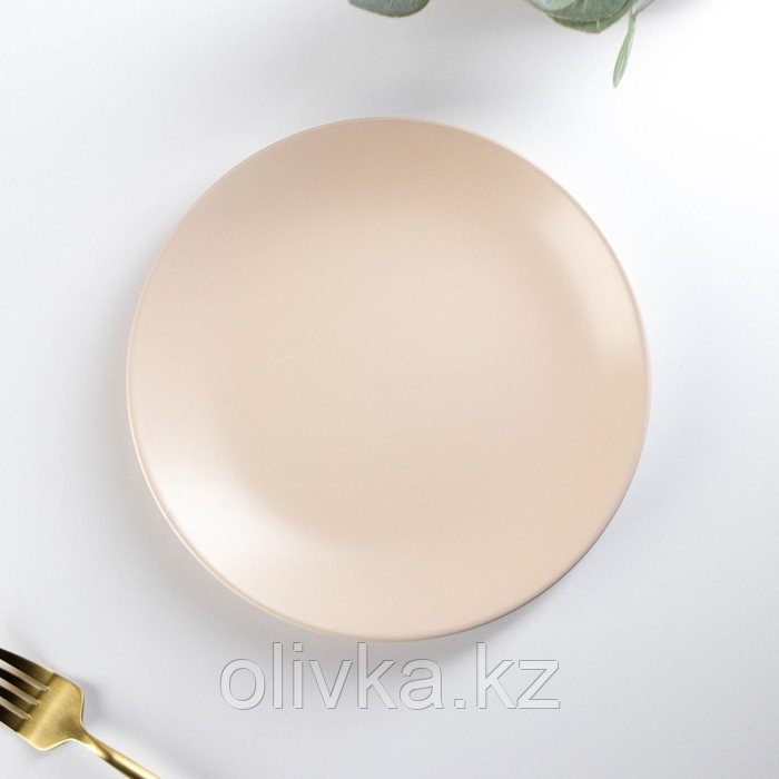 Тарелка керамическая десертная Доляна «Пастель», d=19 см, цвет крем-брюле - фото 1 - id-p113242562