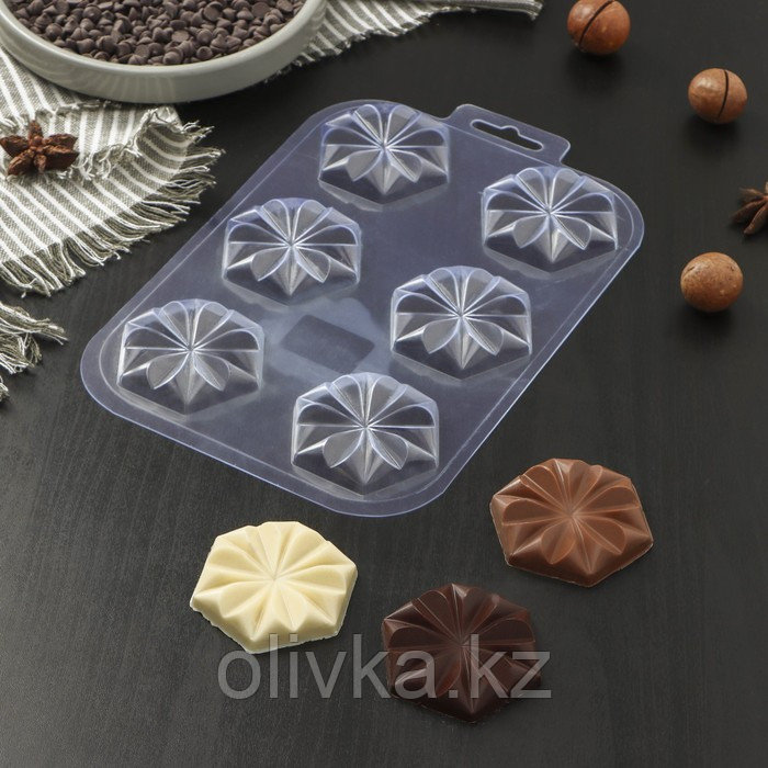 Форма для шоколада и конфет пластиковая «Печеньки», цвет прозрачный - фото 1 - id-p113257157