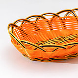 Корзинка для фруктов и хлеба Доляна «Венок», 24×16×6 см, цвет золотистый, фото 3