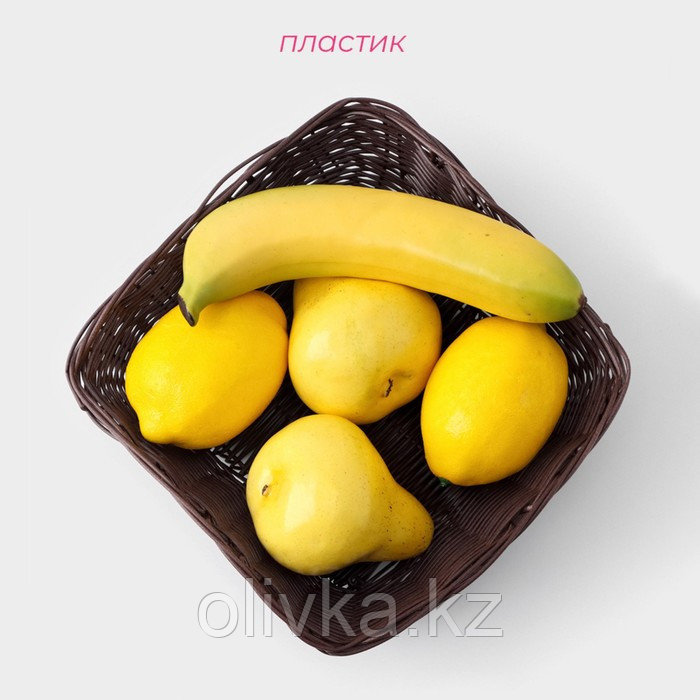 Корзинка для фруктов и хлеба Доляна «Шоко», 20×20×6,5 см - фото 2 - id-p113254464