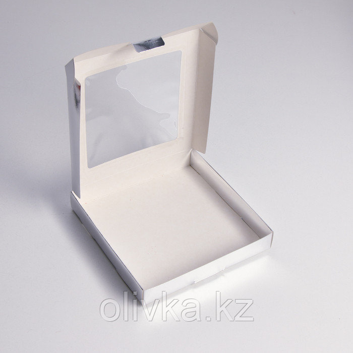 Коробка самосборная, с окном, серебрянная, 19 х 19 х 3 см - фото 2 - id-p113254467