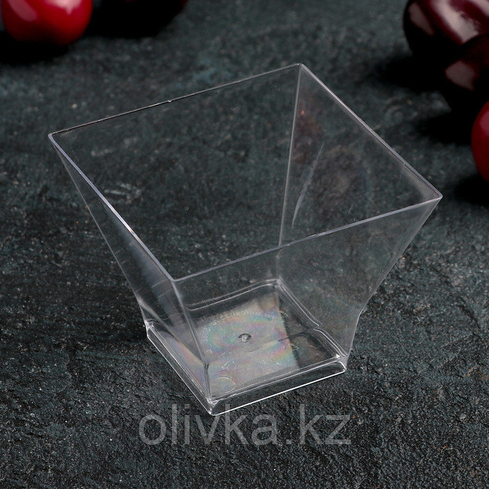 Чашка одноразовая «Пагода», 90 мл, 6,2×6,2 см, цвет прозрачный - фото 1 - id-p113255339