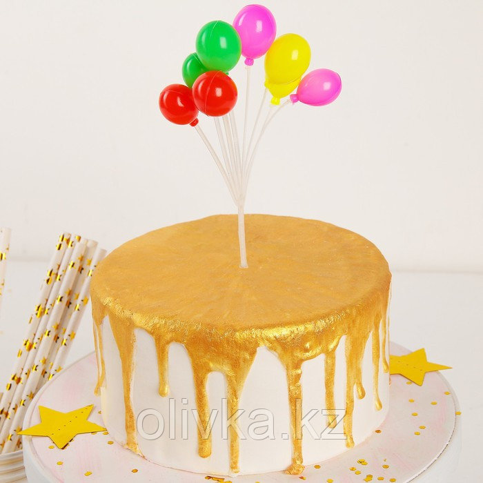Топпер для торта «Шарики», 17×8×4,5 см, цвет МИКС - фото 1 - id-p113256303