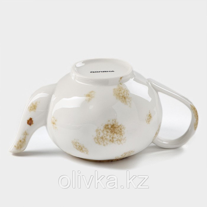 Чайник фарфоровый заварочный Доляна Organic Gold, 650 мл, цвет белый - фото 7 - id-p113259609