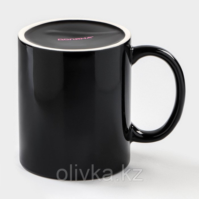 Кружка-хамелеон керамическая Доляна «Кофе», 350 мл, цвет чёрный - фото 4 - id-p113251857