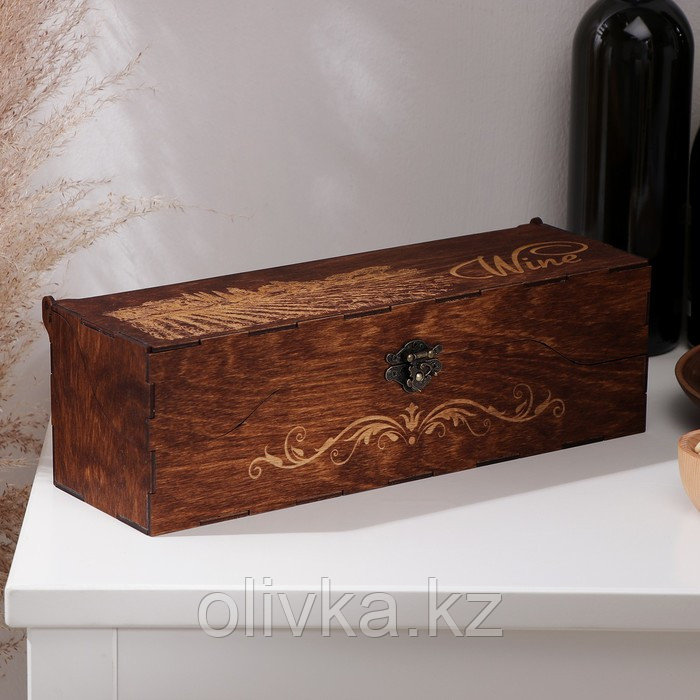 Ящик для вина Adelica «Тоскана», 33,5×10×10,2 см, цвет тёмный шоколад - фото 1 - id-p113263101