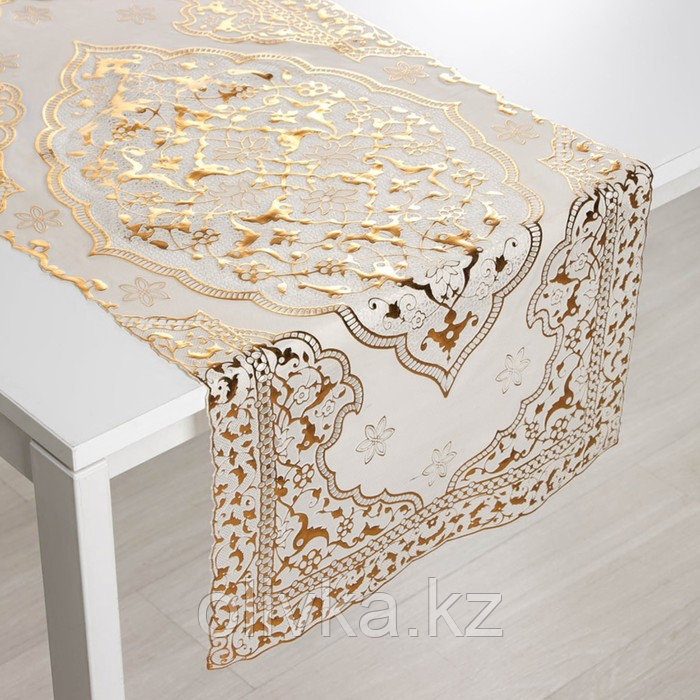 Салфетка ажурная для стола «Восток», 84×40 см, ПВХ, цвет золотой - фото 4 - id-p113263106