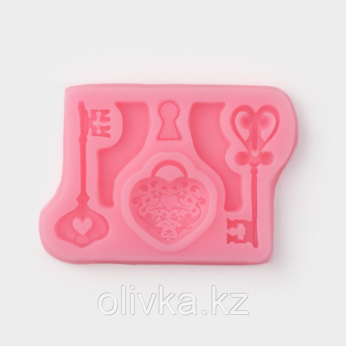 Силиконовый молд Доляна «Ключ от сердца», 8,5×6,8 см, цвет МИКС - фото 1 - id-p113252780