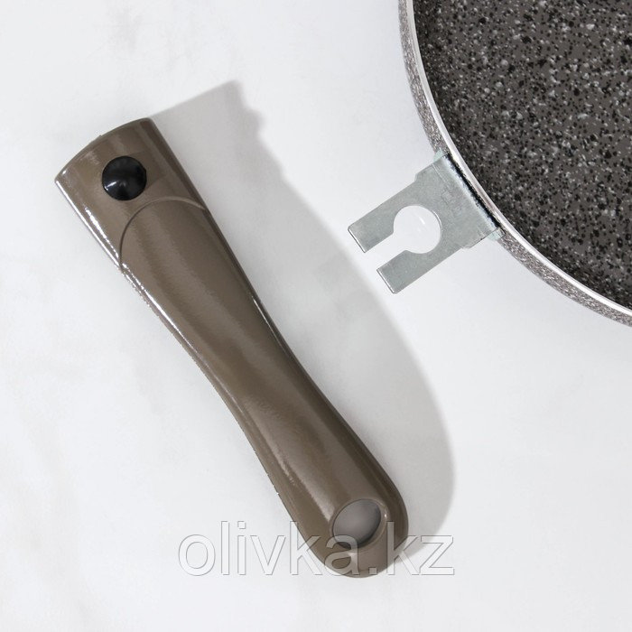 Сковорода Onyx, d=28 см, съёмная ручка, стеклянная крышка, антипригарное покрытие, цвет серый - фото 5 - id-p113243621