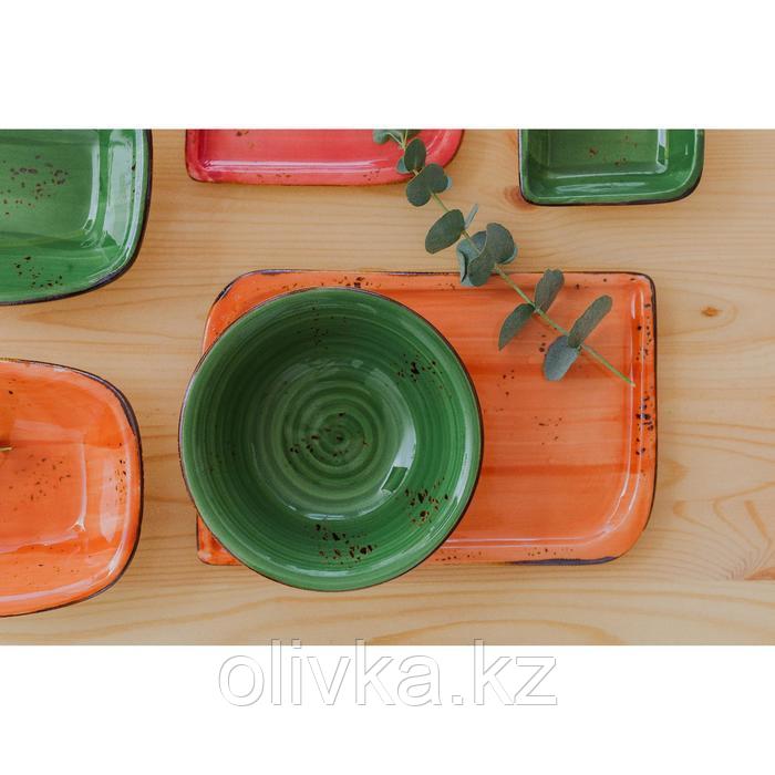 Блюдо фарфоровое прямоугольное «Латерит», 24×15 см, цвет оранжевый - фото 4 - id-p113258790
