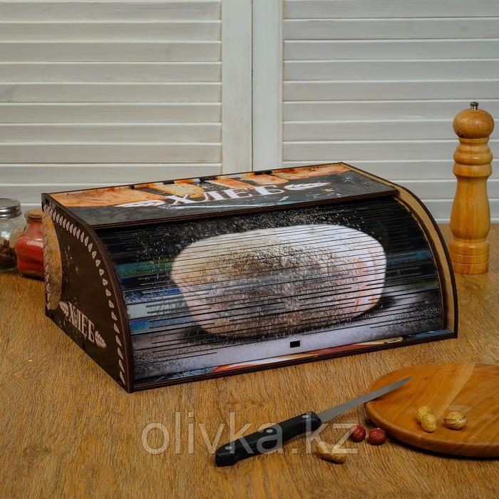 Хлебница деревянная "Батон, нарезка", цветная, 38х26х14 см - фото 1 - id-p113257188