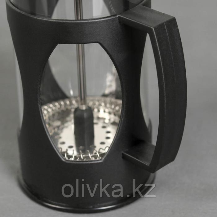 Чайник заварочный френч - пресс Доляна «Оливер», 350 мл, стекло, цвет чёрный - фото 3 - id-p113257193