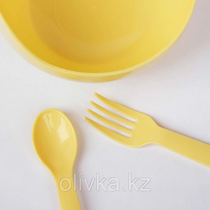 Набор детской посуды, 3 предмета: миска 250 мл, ложка, вилка, от 5 мес., цвета МИКС - фото 8 - id-p113248400