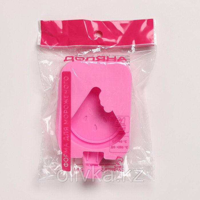 Форма силиконовая для мороженого Доляна «Арбузная долька», 14×7,5×2,5 см, цвет розовый - фото 5 - id-p113263916