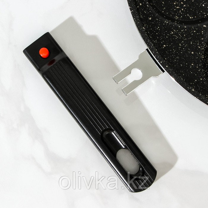 Сковорода-оладница «7 оладий», d=30 см, съёмная ручка, антипригарное покрытие, цвет чёрный - фото 5 - id-p113254509