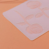 Силиконовый коврик для айсинга «Розы», 3 ячейки, 19×12,5×0,1 см, цвет прозрачный, фото 3