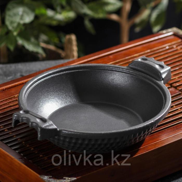 Сковорода-тажин чугунная с доской для подачи, 26,5×21,5×19,5 см, цвет чёрный - фото 4 - id-p113262302