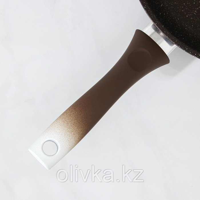 Сковорода, d=22 см, пластиковая ручка, антипригарное покрытие, цвет кофейный мрамор - фото 5 - id-p113245493