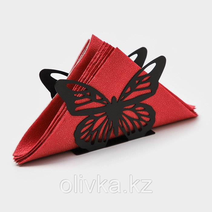 Салфетница Доляна «Бабочка», 13,5×4×9 см, цвет чёрный - фото 1 - id-p113251037