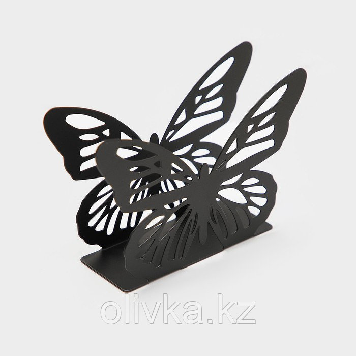 Салфетница Доляна «Бабочка», 13,5×4×9 см, цвет чёрный - фото 2 - id-p113251037