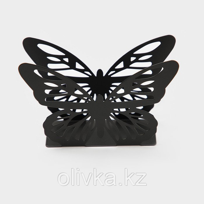 Салфетница Доляна «Бабочка», 13,5×4×9 см, цвет чёрный - фото 3 - id-p113251037